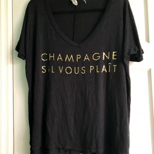 PPLA champagne black oversized vneck